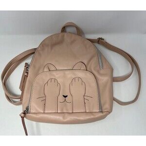 Marie Paws Dome Backpack in Blush CAT PAWS Vegan Leather Pink Kitten Adorable